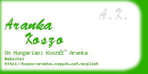 aranka koszo business card